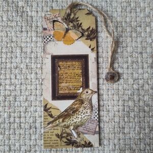 Vintage Bird and Butterfly Bookmark